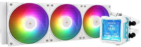 Thermalright FW PRO 360 ARGB Weiß-AIO CPU-Flüssigkeitskühler, IPS LCD Bildschirm mit 320 * 320 Auflösung, für AM4/AM5/Intel LGA1700/1851,'2.73 Zoll'Magnet-Absorber LCD Bildschirm für Bilder
