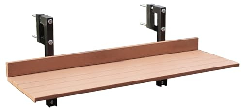 Table Suspendue Balcon, Table De Balcon Suspendue Rabattable, Table Balustrade Terrasse, Table Balcon Rabattable, Table Pliante Balcon, ExtéRieur Table Balcon Garde-Corps Pour Terrasse, Jardin, Brun