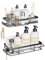 pickpiff Shower Caddy 2 Pack Bathroom Storage Shelf Shower Organiser No Drilling with Hooks Self Adhesive Soap Holder Hanging Rack Shower Accessories Tidy Black