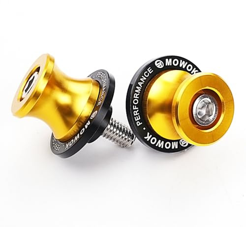 MOWOK M8 Diábolos Moto Basculante Bobina de Deslizadores Tornillo del Soporte para S1000 R XR RR, GSR 600 750 GSXR GSXS 1000 GSX-8S Vstrom SV650, CBR 600 1000 900 954 RR Trident 660 Monster (Oro)