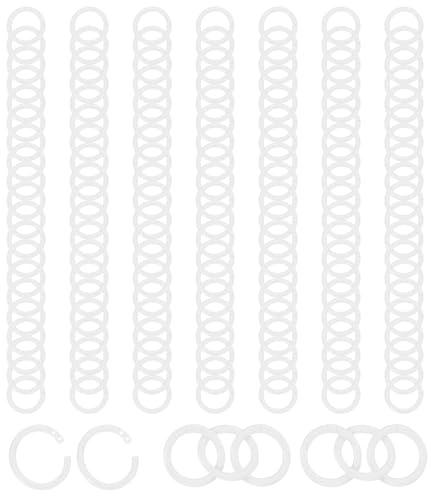 PATIKIL 1,1 Anelli Raccoglitori a Fogli Mobili, 144Pz Anelli Raccoglitori Anelli Libri Plastica Anelli Chiavi per Carta Indice Carta Flash Libro Album Ritagli Quaderno, Bianco