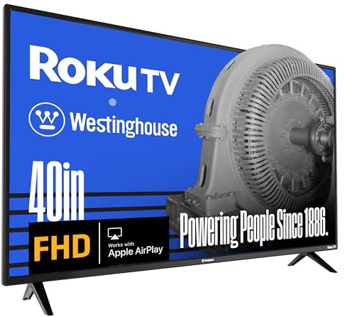 Westinghouse Roku TV - 40 Inch Smart TV, 1080P FHD Television with Wi-Fi Connectivity and Mobile App, Flat Screen, Bluetooth, Compatible with Apple AirPlay, Alexa and Google Assistant