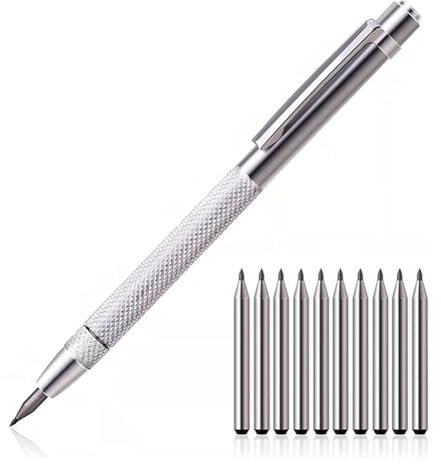 Mocturnity Stylo à diamant avec pointe en carbure de tungstène pour le marquage du verre, de la céramique et du métal