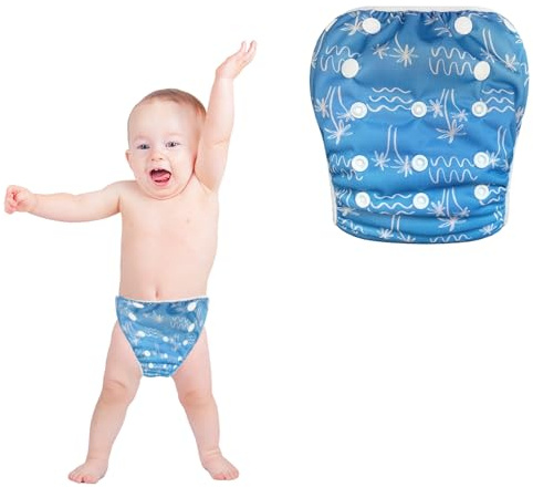 Pannolino da Nuoto, Riutilizzabile Lavabili Pannolini da Nuoto, Pannolino Piscina Costume Neonata per 0-2 Anni, Pannolini Costumino Neonato, Costume da Bagno Regolabile per Bambini 3-15 kg (C)