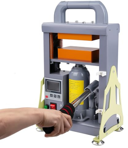 Rosin Heat Press, 600W Manual Hydraulic Heat Press Machine, 5 Ton Rosin Extraction Machine, Grey Pressure Presses for Oil Extraction, Textile Printing & Crafts