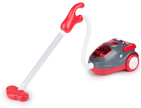 Dirt Devil Aspirapolvere Giocattolo con Tubo Flessibile - con Effetti Sonori e Particelle Rotanti - Giocattolo senza Fili per Bambini dai 3 anni - 88 x 15 x 12,5 cm - Rosso/Grigio