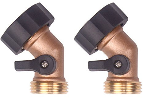 2Pcs Brass 45 Degree Water Hose Elbow Connector Hose Extender Adapter