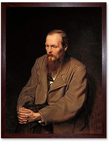 Wee Blue Coo Painting Portrait Perov Author Fyodor Dostoyevsky Art Print Framed Poster Wall Decor 12x16 inch