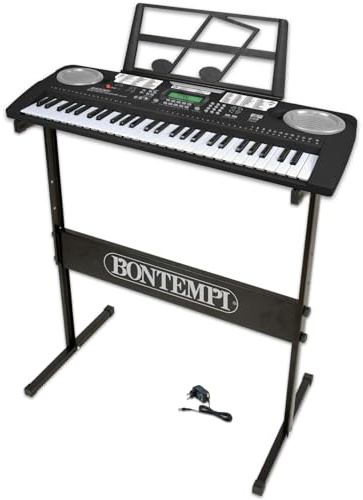 Bontempi | HarmonyLegs - Tastiera Digitale a 54 Tasti con Gambe, Connessione USB e adattatore di rete per un'Armonia Completa, 690x220x700 mm