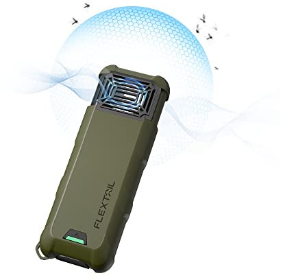 FLEXTAILGEAR Max Repel Répulsif électrique anti-moustiques, portable, 9600 mAh, batterie rechargeable pour extérieur, camping, routards (pas de coussinets anti-moustiques, vert)