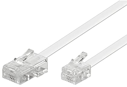 CABLEPELADO Cable telefonico RJ11 a RJ45 | Cable de Datos para Red Ethernet | Cable Modular 8P4C | Apto para Módem Rúter Fax ISDN DSL VDSL Internet | Blanco | 6 Metros