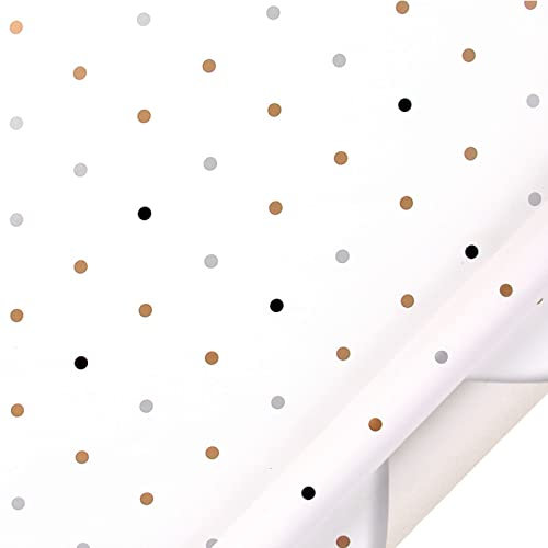 Wzxhew Gold And White Wrapping Paper Valentine's Day Birthday Gift Box Wrapping Paper Polka Dots Wrapping Paper Commercial Wrapping Paper Christmas (D, One Size)