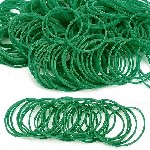 200 Bandas de Goma Verdes, 38 mm, Anillos de Caucho Natural, Elástica, Resistente para el Hogar, Bolígrafos, Catapultas, Facturas, Papel Bancario, Suministros de Oficina