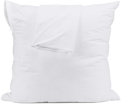 Utopia Bedding Wasserdichter Kissenbezug 80 x 80 cm (2er Set) mit Reißverschluss, Frottee Kissenschoner, Oeko-TEX Zertifiziert Kissenhülle