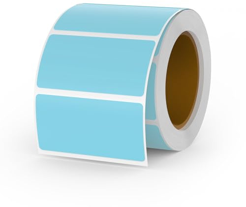 YIKIADA Blu Direct - Etichette termiche in vinile, 2,5 x 5,1 cm, autoadesive, rettangolari, impermeabili, per stampante, etichette per nome, codice QR, indirizzi fai da te, ufficio, 500 pezzi