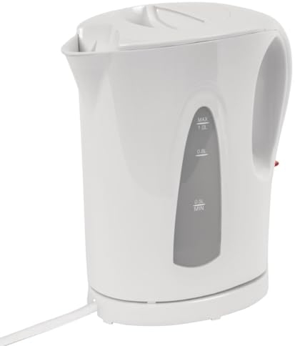 Caterlite 1kW Hotel Room Cordless Electric Kettle 1 Litre, White, Automatic Cut Off, Overheat Protection, Holiday Let Appliance, CJ885