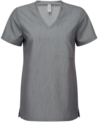 Workwear World Womens 'Unlimited' 4 Way Stretch V Neck Comfort Hospital Medical Scrub Top (UK, Alpha, XXL, Regular, Regular, Grey)