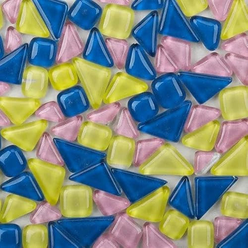 120 g/4,23 once (circa 85 pezzi) piastrelle di vetro brillanti/glitterate Craft s Square/Rhombus Tile-Mix 19-120g-4.23oz