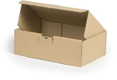 WePack 25 Stück Maxibriefkartons 400x300x200 mm Maxibrief Versand Post Faltschachtel 1-Wellig 400g Braun Postkarton Versandschachtel Paket Päckchen Versandkarton warensendung