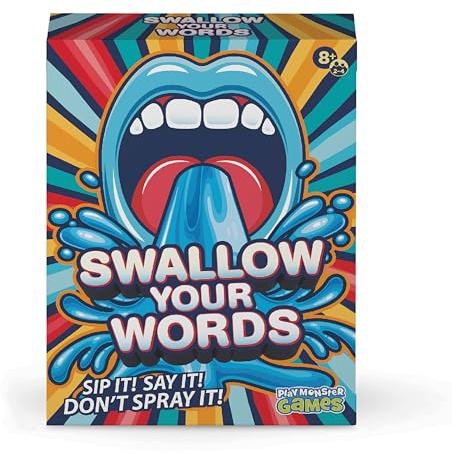 PlayMonster Swallow Your Words | Can You Speak With Your Mouth Full Of Water? | Fun Family Game | Party Game | For Ages 8+
