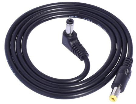 Fcnjsao 90 Grad DC5521 Stecker auf gerader Kopf DC5521 Stecker Strom-Verlängerungskabel für LED-Licht und Überwachungskameras, 1 m