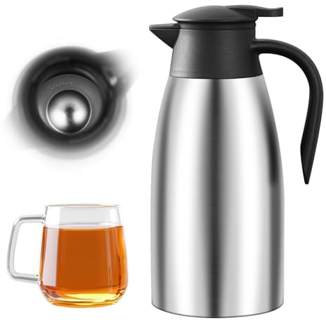 2 L Pichet Isotherme, Carafe À Café Thermique, Carafe Thermique, En Acier Inoxydable Carafes À Café Domestique, Carafes D'eau Isolée Sous Vide Isotherme En Acier Inoxydable