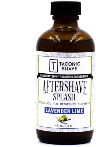 Taconic Shave Lavender Lime Aftershave Splash – Calming Citrus Herbal After Shave for Men – Alcohol-Free, Natural Skin Soother – 4 oz USA Made
