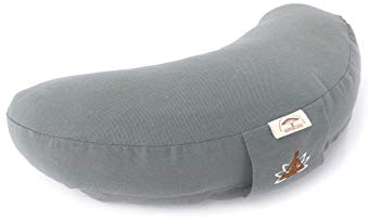 sei Design - Cojín para Yoga (Relleno de Trigo sarraceno, algodón, 46 x 25 x 10 cm), Color Gris