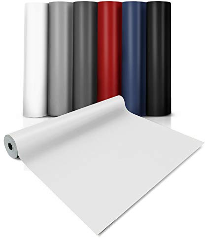 casa pura® CV Bodenbelag Expotop - extra abriebfester PVC Bodenbelag (geschäumt) - Einfarbig Weiß - Oberfläche strukturiert - Meterware (100x200 cm)