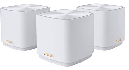 ASUS ZenWifi AX Mini (XD4) - Pack de 3 sistemas de red mallada Wi-Fi 6 AX1800, (cubre hasta 446 m2, instalación sencilla, funciones de seguridad y controles parentales), color blanco