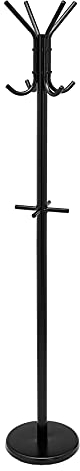 Amazon Basics Hut- und Kleiderständer, 29.5 x 29.5 x 167 cm (L x W x H), Schwarz