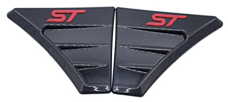 1 Pair Side Wing(Left+Right) Gloss black wing vents ST style RED Spoiler Outflow Vent Fits for Focus RS MK2