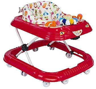 Baby Gehwagen Gehfrei Lauflernwagen Babywalker Lauflernhilfe Alpina (Rot)