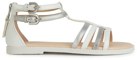 Geox Ragazzi Ragazze J Karly Girl Sandali, White Lt Silver, 31 EU