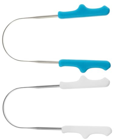 Healvian Kit Per La Pulizia Della Lingua 2 Pezzi Raschietto Per Lingua A Forma Di U Strumento Per Raschiare La Lingua in Acciaio Inossidabile Per Una Pulizia Delicata