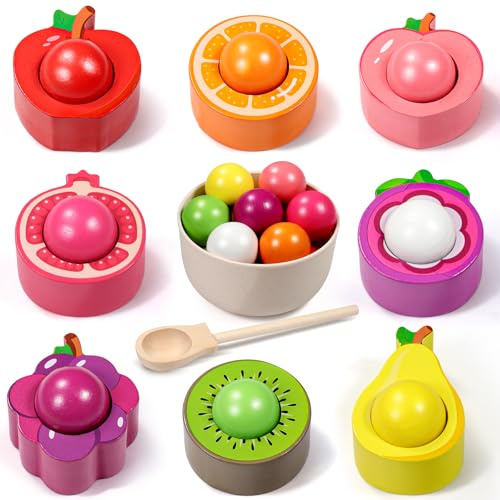 Seagoal Giochi Montessori 1 2 3 Anno, Giochi Bambini 1 2 3 Anni, Palline Colorate per Bambini, Gioco Bambino 1 Anno, Giochi Legno Bambini 1 Anno