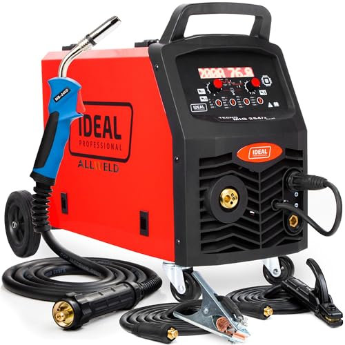 Ideal Tecno MIG 254/2 PULSE - 200A MG-svetsmaskin med 230/400V gas - synergi - MIG/MAG, MMA, tjock tråd, TIG Lift - med 4 hjul och robust vagn - punktsvetsning och svetsning