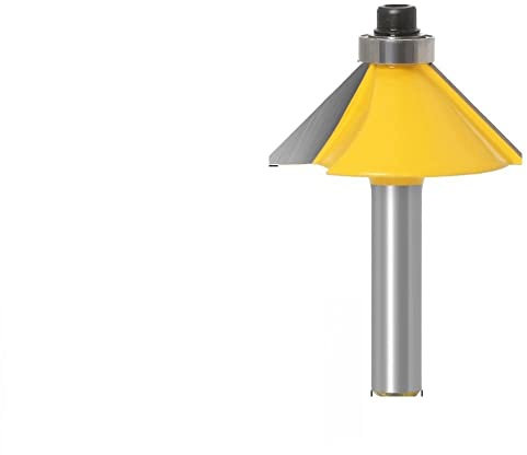 1pc 8mm/12mm/6.35mm Gambo Bordo Smussatura Router Bit Con Cuscinetto Guarnizioni 45 Gradi Lavorazione Del Legno Fresa Strumento di Taglio del Legno(6.35mm shank)