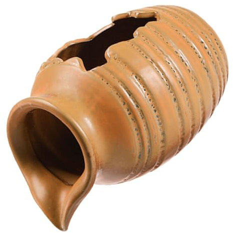 QUMIIRITY Fontana Decorativa in Ceramica Per Giardino Cortile Vaso Per Acqua Con Circolazione Naturale Design Creativo Per Piante Idroponiche Piccola Marrone Senza Pompa Atmosfera Rilassante