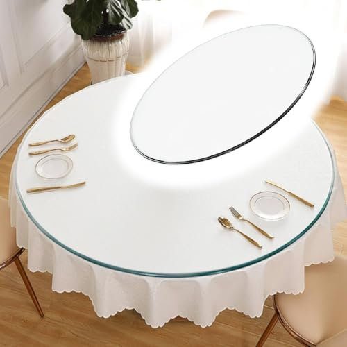 IMUNKT Cristal Redondo A Medida, Tablero Mesa Vidrio Templado Redonda, Mesa De Cristal De Repuesto, Vidrio Pulido Plana, para Mesa De Comedo, 28cm 38cm 50cm 60cm 70cm 85cm 100cm(850mm/34in)