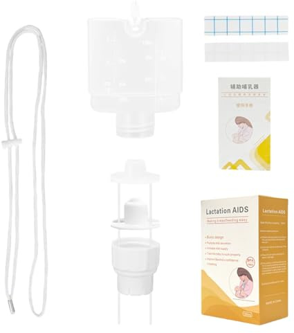 XFUYI Dispositivo de Ayuda para la alimentación de recién Nacidos, biberón de Silicona Suave, Tubo de Ayuda para la Lactancia, succión Ajustable, fácil de Usar