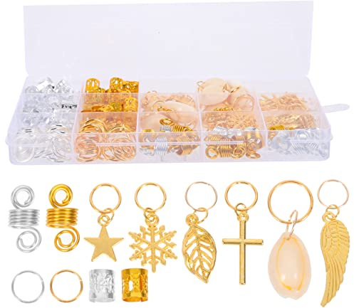 HAMPPLIES 200 piezas Accesorios para Cabello Trenzado Clips Metálicos Redondos Ajustables para Dreadlocks Adornos Duraderos para Peinados DIY para Fiestas y Diario
