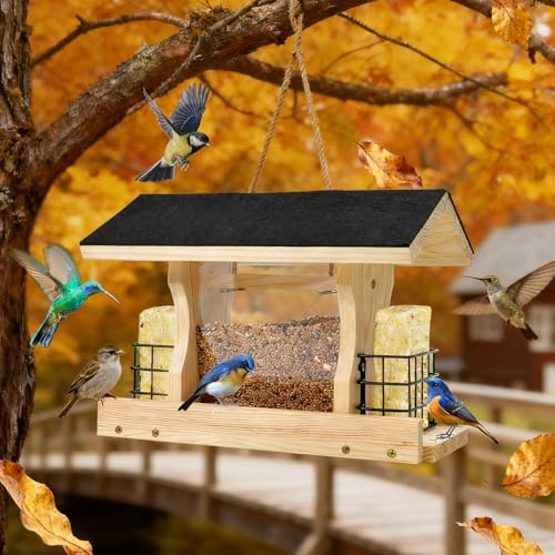 AIKER Vogelhaus Balkon,Verbessertes Exquisites Design Vogelhaus Mit Ständer Wetterfest,Große Kapazität Und Multifunktional Außenbereich Und Auf Dem Balkon Vogelfutterhaus/Futterhaus Für Vögel