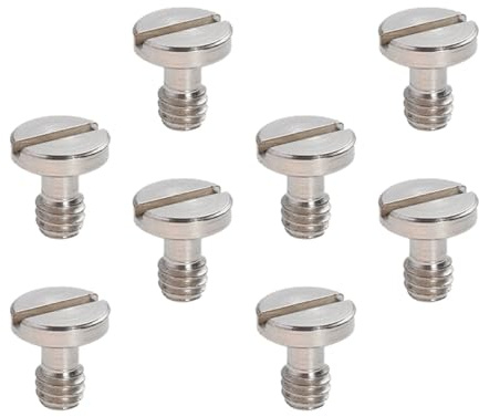 UKCOCO Viti per Treppiede 1/4 Pollice 8 Pezzi, Vite Piastra Montaggio per Fotocamere e Accessori, Sgancio Rapido Compatibile Supporti Luce e Monopiedi, Accessori Fotografici