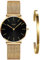 Kubagom Damen Uhren Analog Quarz Edelstahl Wasserdicht Mesh Ultradünne Set mit Armreif