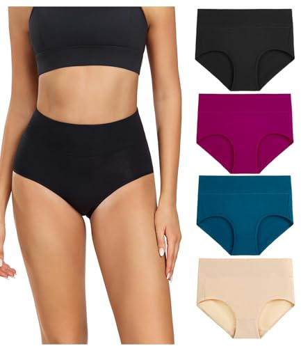 wirarpa Ladies Knickers Cotton Full Briefs High Waisted Underwear Panties for Women Multipack Size XL