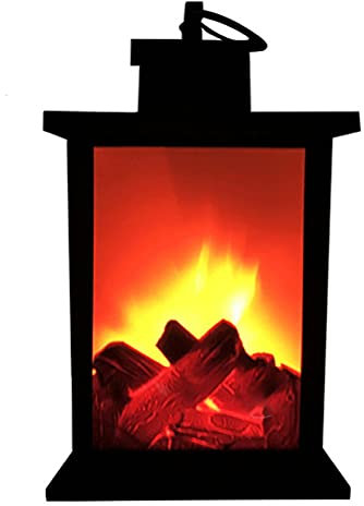 Lámpara LED para chimenea, chimenea de mesa LED, simulación sin llama, efecto de llama realista, decoración interior y exterior, 14 x 24 cm