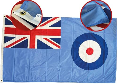 NWFlags 5ft x 3ft RAF Flag | Outdoor Heavy 110d Knitted Polyester | 5x3 Royal AirForce Flag for Flagpoles