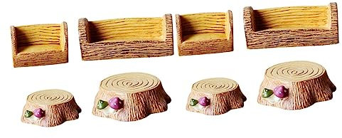 BESPORTBLE 2sets Resin Stump Stool Squirrel Garden Ornament Outdoor Decor Tree Stump Ornament Decor