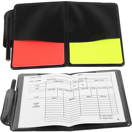 MUSISALY 2-teiliges Fußball-Schiedsrichter-Set Roter Notizblock Und Stift Komplettes Fußballspiel-zubehör